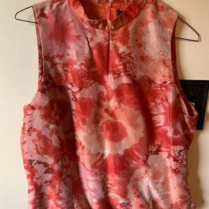 Vintage C'est City High Neck Silk Effect Top